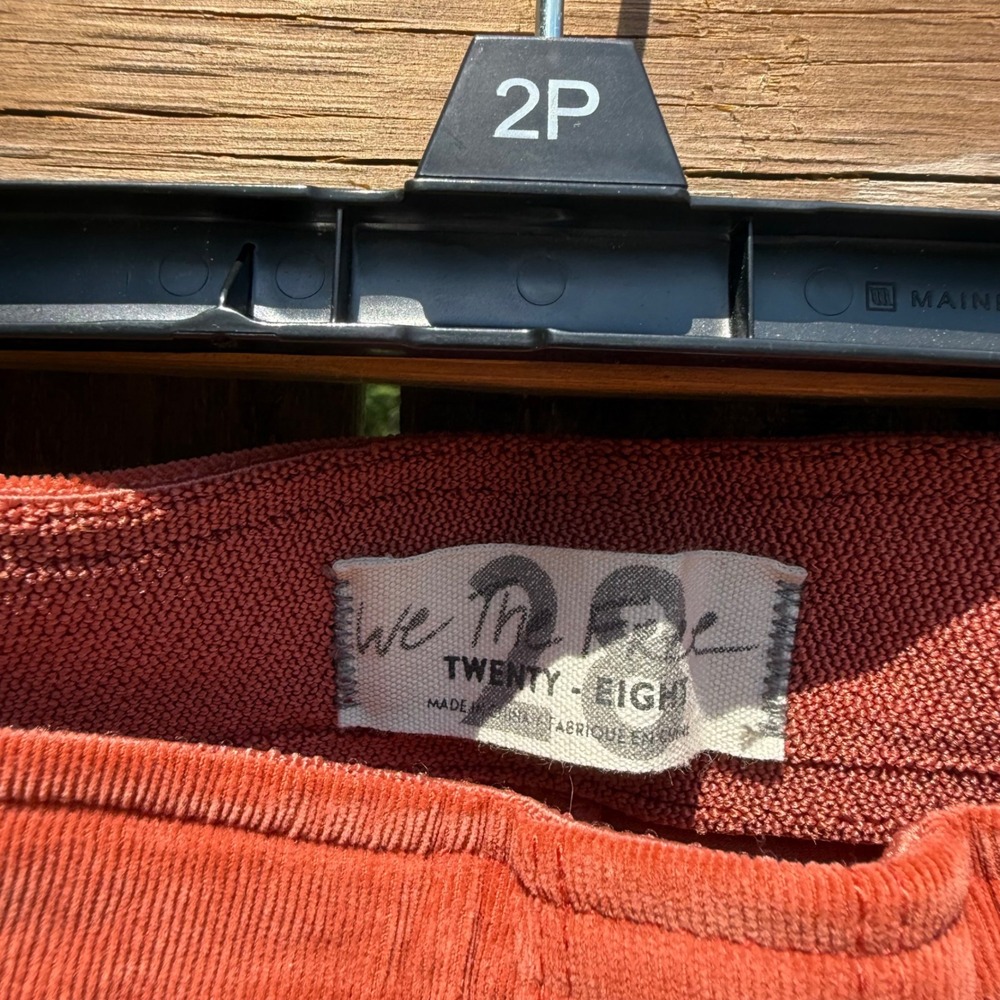 Free People We The Free Corduroy Flare Pants Rust Orange Bell Bottoms Size 28 - Picture 2 of 3